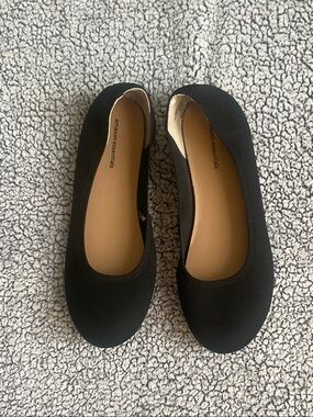 Amazon Essentials Black Knit Slip-On Ballet Flats